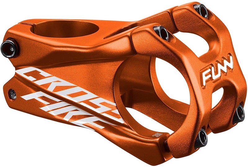 Funn Crossfire Mountain Bike Stem with 35mm Bar Clamp - Durable and Lightweight Alloy Bicycle Stem for Mountain Bike and BMX Bike, Length 35mm stem (Orange) - Image 1